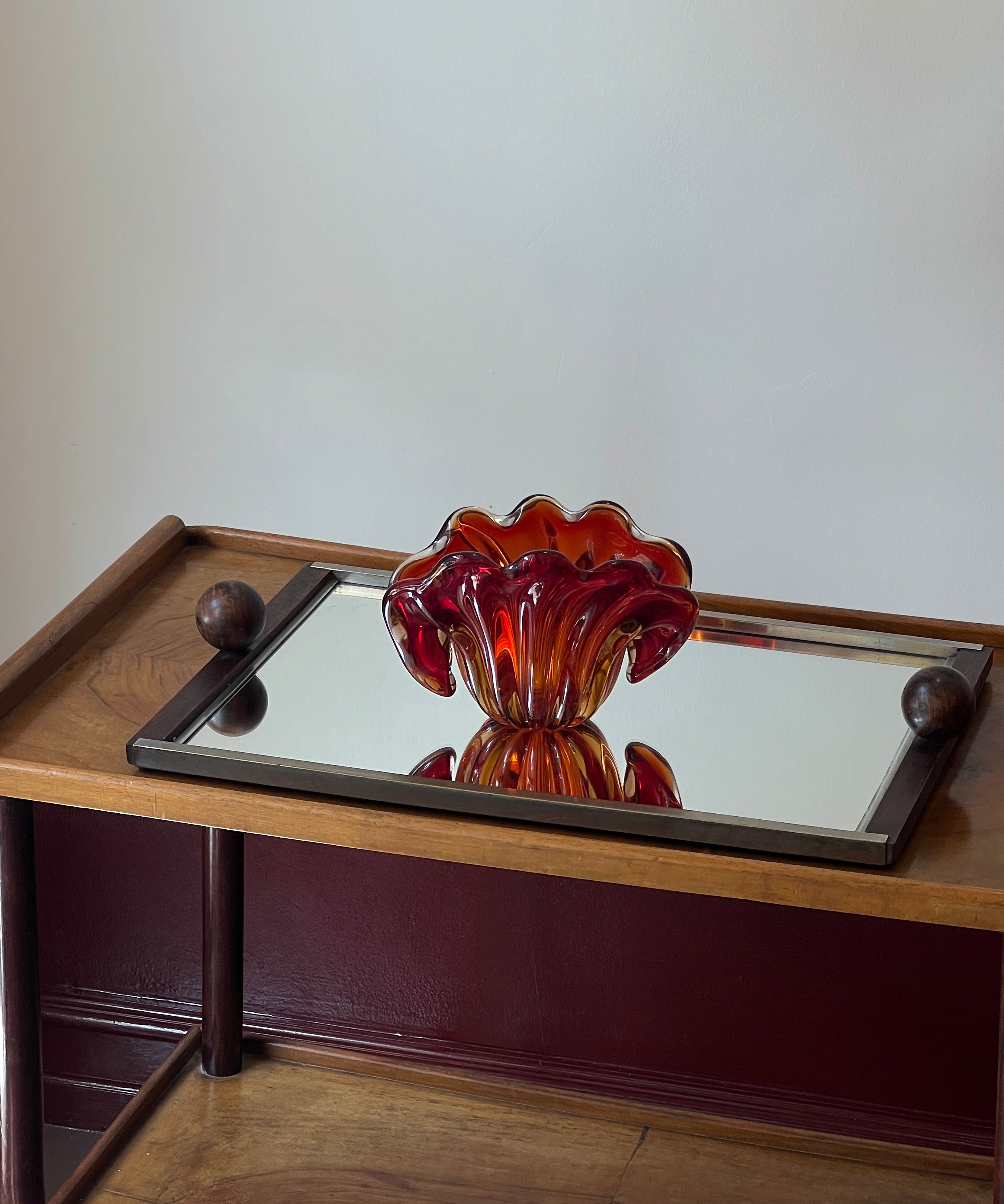 Vintage red/orange Murano shell