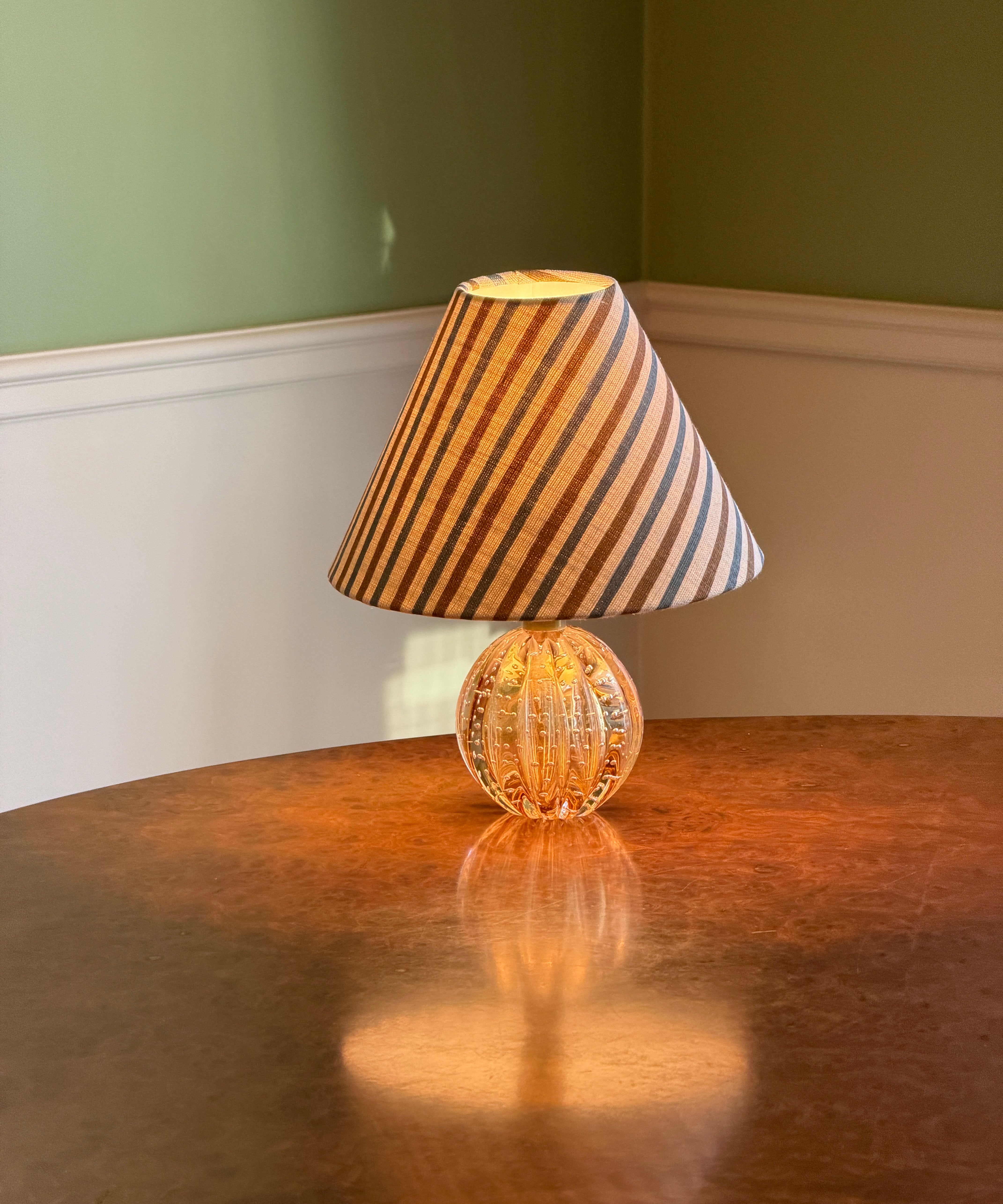 Vintage yellow/golden Murano table lamp (incl. lampshade)