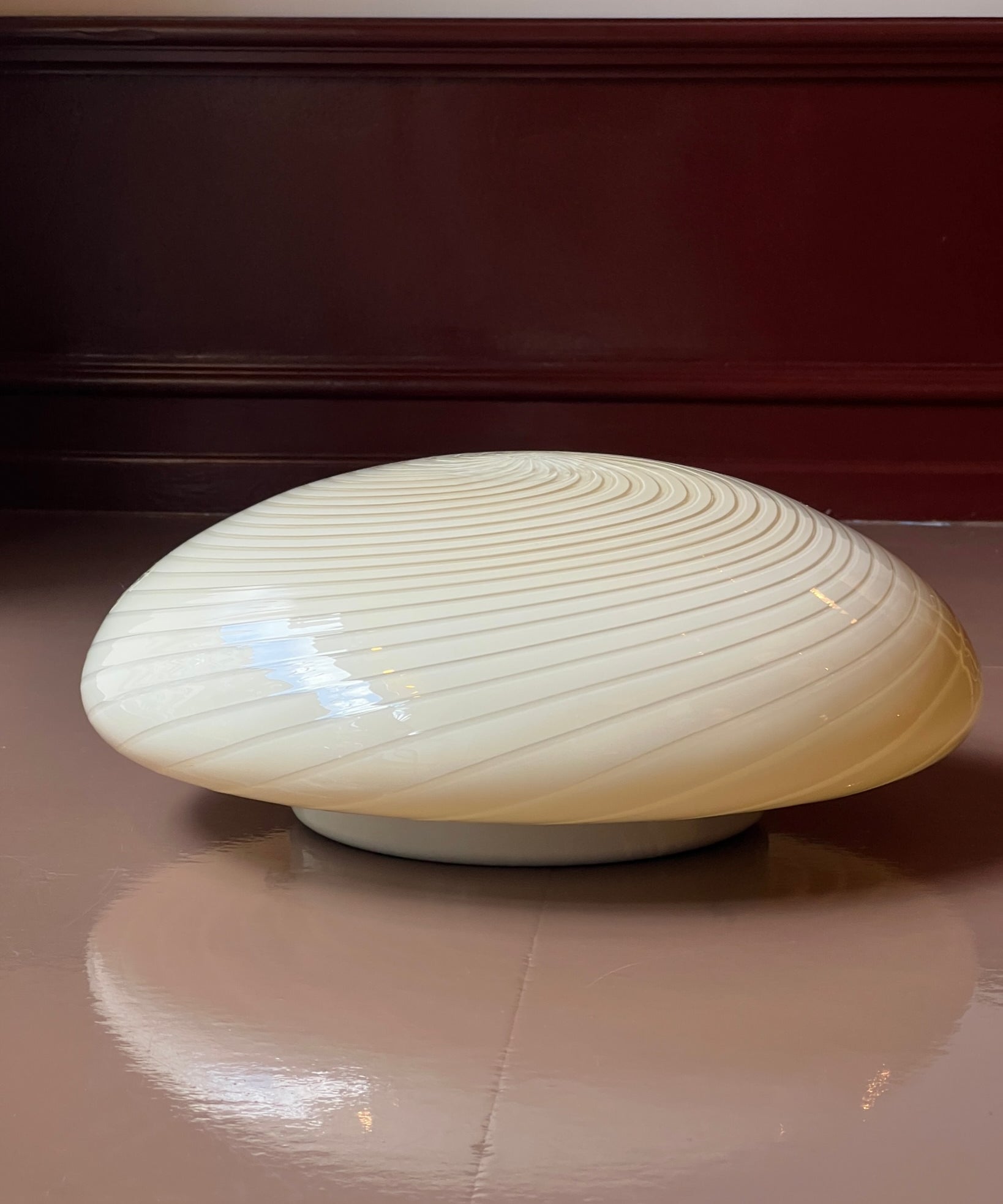 Vintage Murano yellow swirl ceiling/wall lamp (D38)