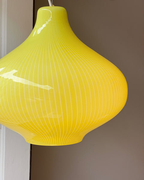 Vintage Massimo Vignelli yellow/white ceiling lamp