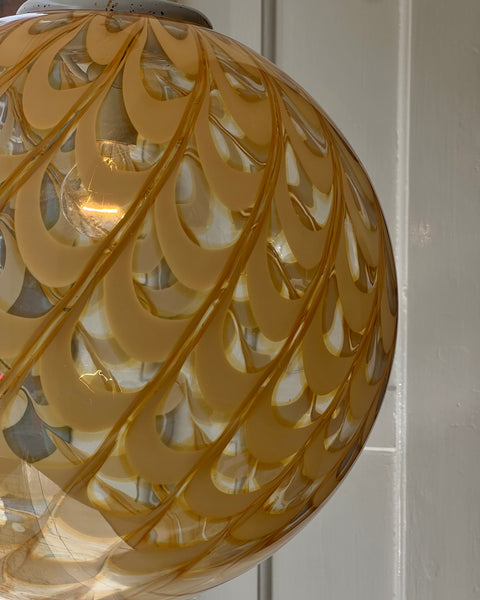 Vintage golden clear Murano ceiling lamp (D40)