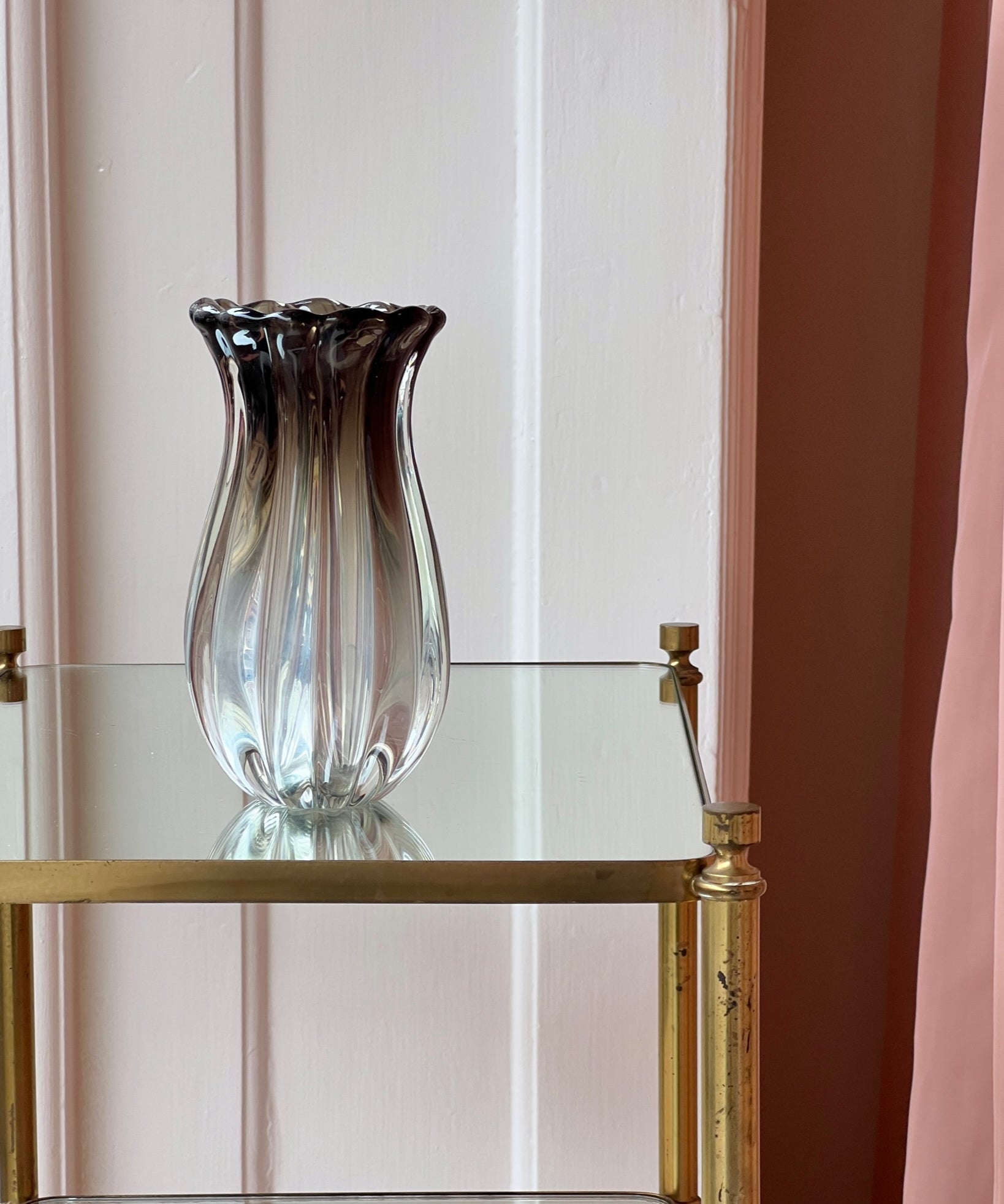 Vintage clear / dark Murano vase