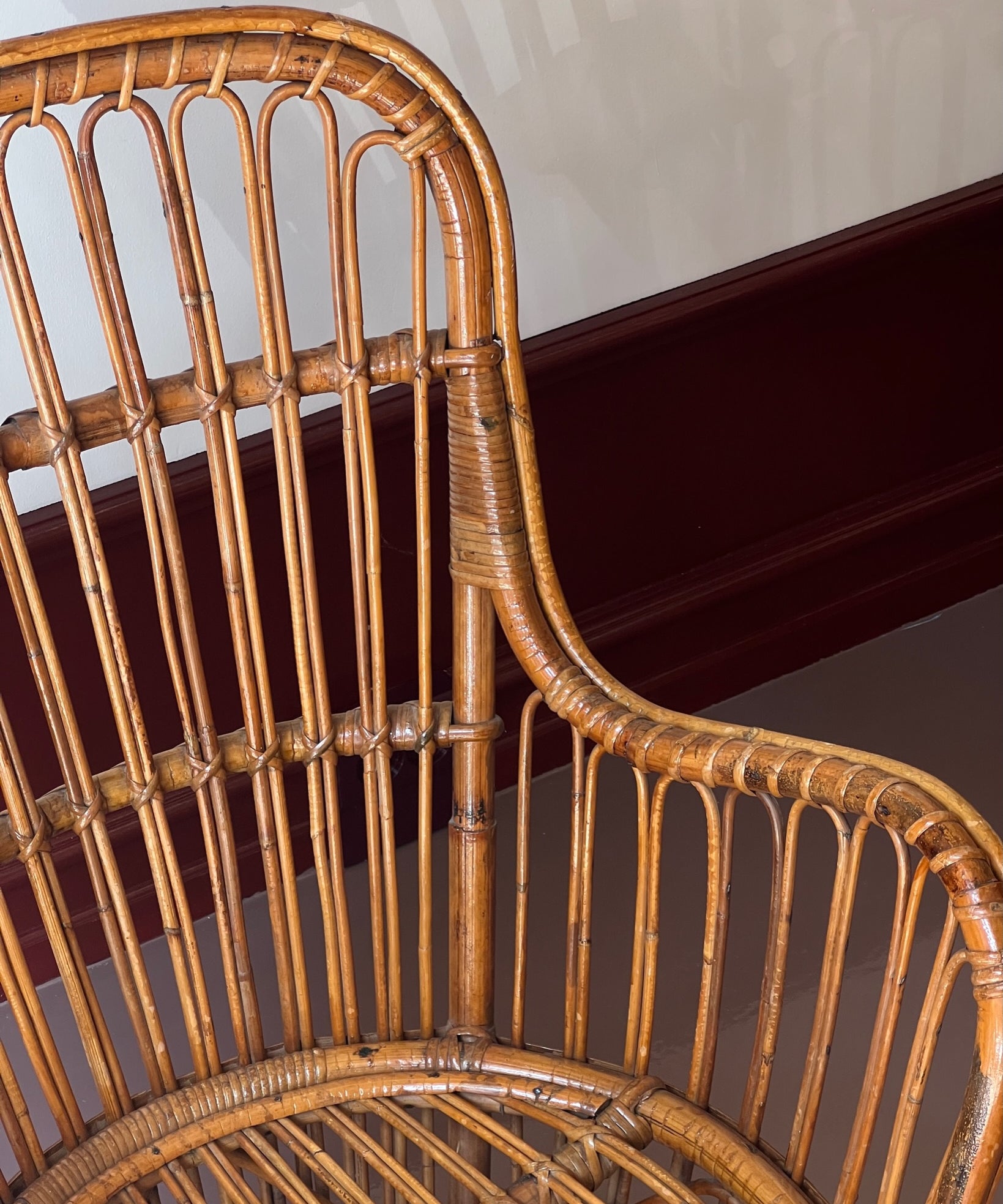 Vintage rattan Chair by Fratelli Castano