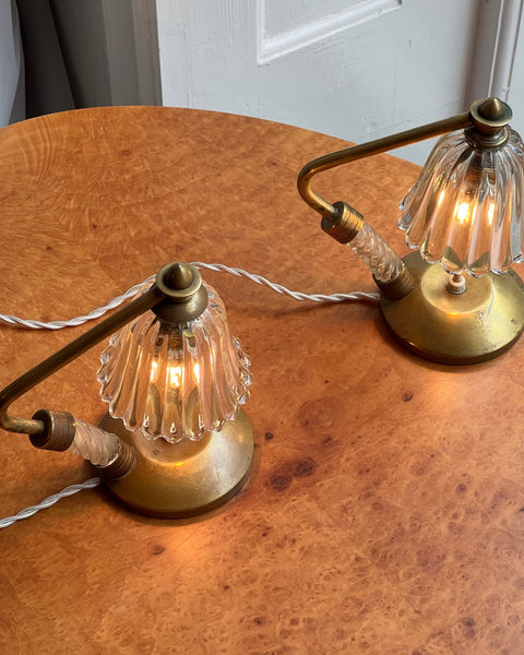 Vintage clear Murano table lamps (2 available)