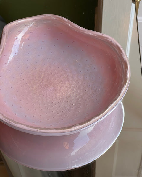 Large vintage pink Murano bowl