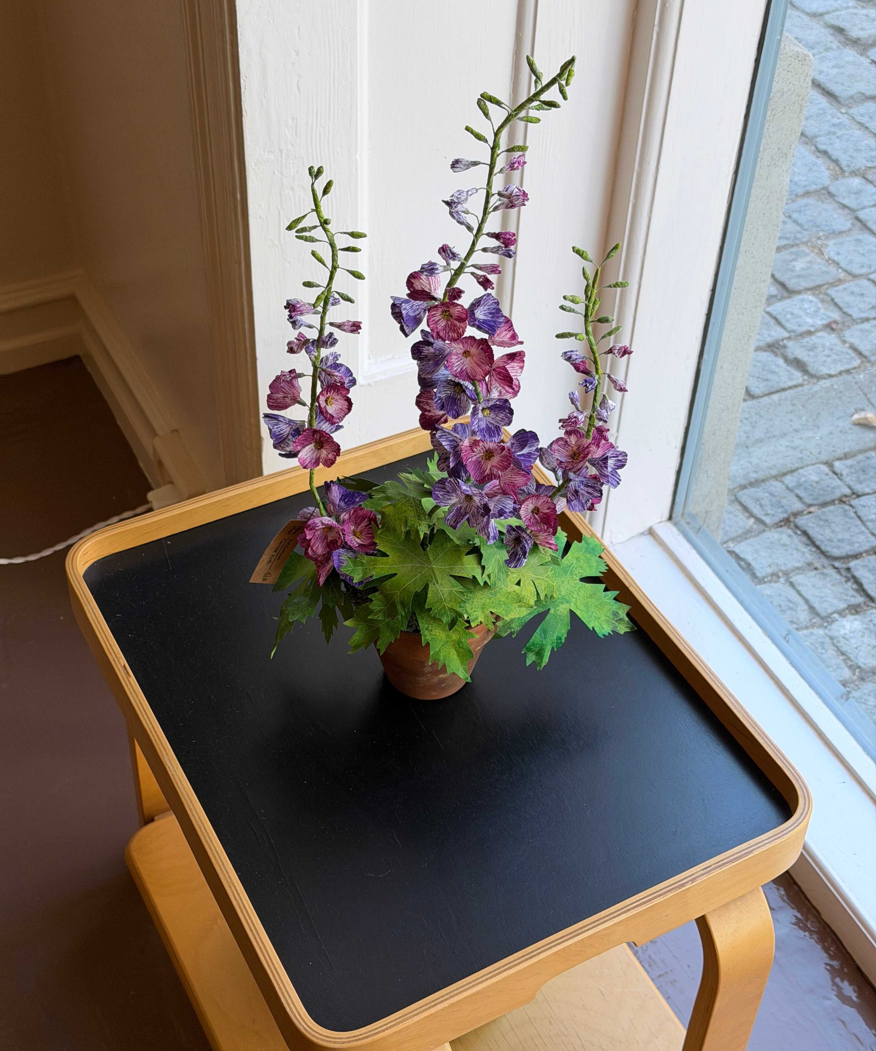 Paper flower 'Two-tone purple Delphinium'