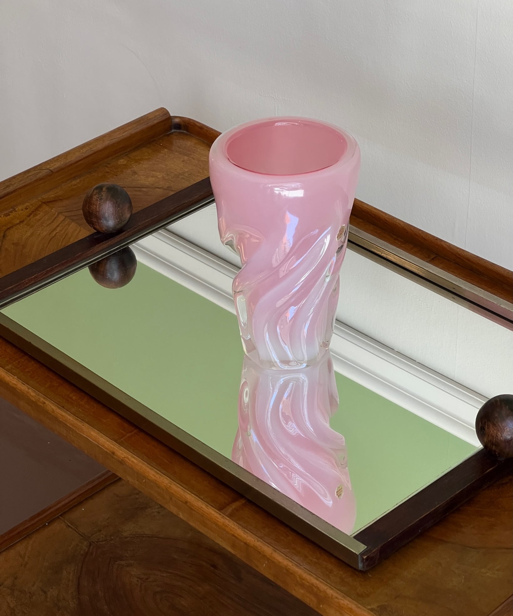Vintage pink Murano vase