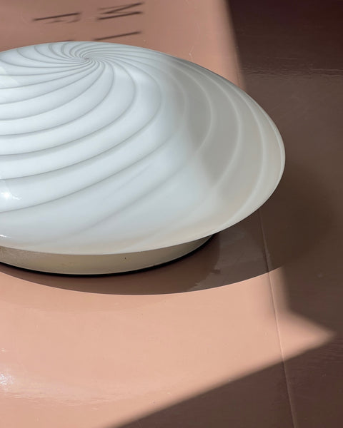 Vintage Murano white swirl ceiling/wall lamp (D45)