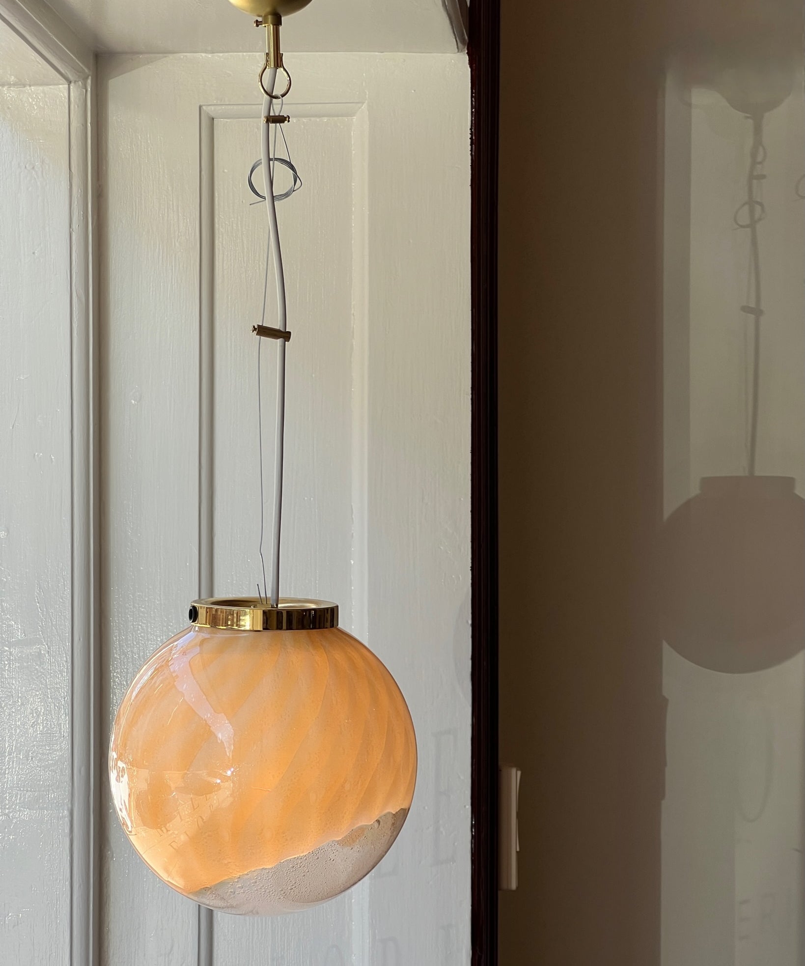 Vintage golden clear Murano ceiling lamp (D22)