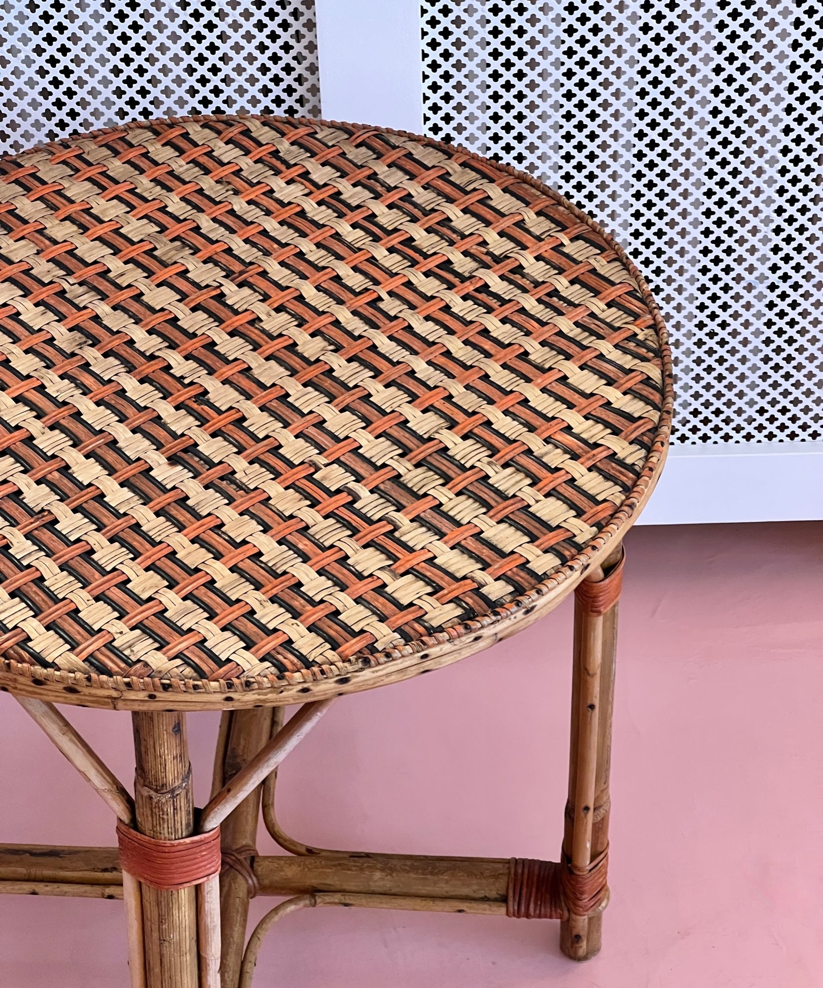 Vintage rattan table
