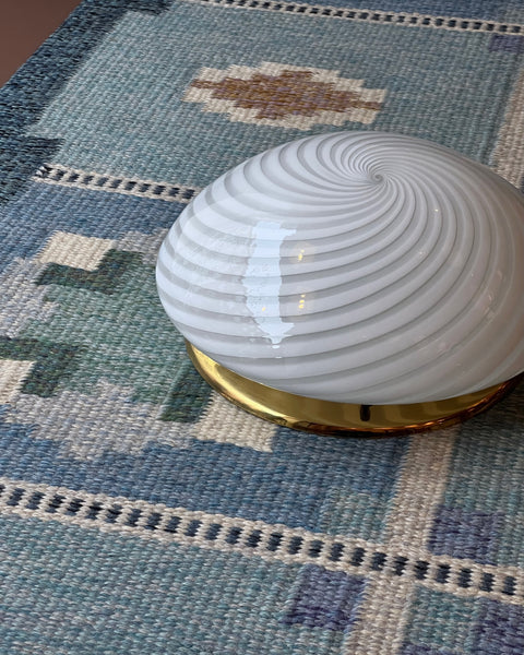 Vintage Murano white swirl ceiling/wall lamp (D30)