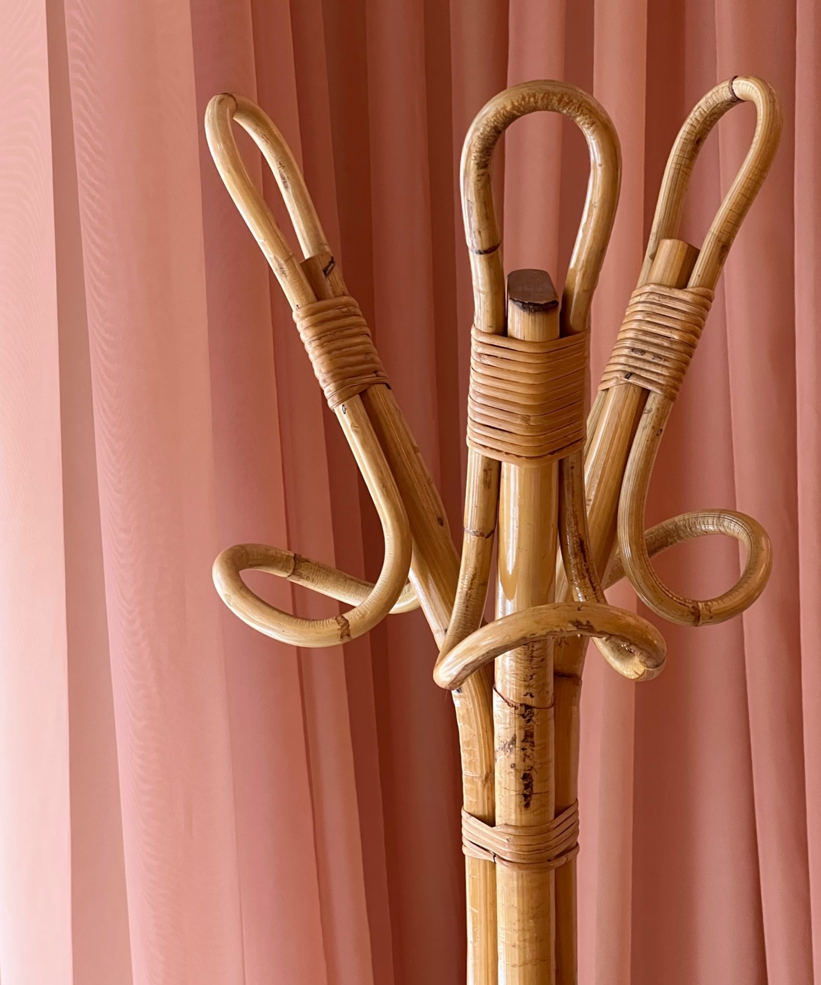 Vintage rattan coat stand