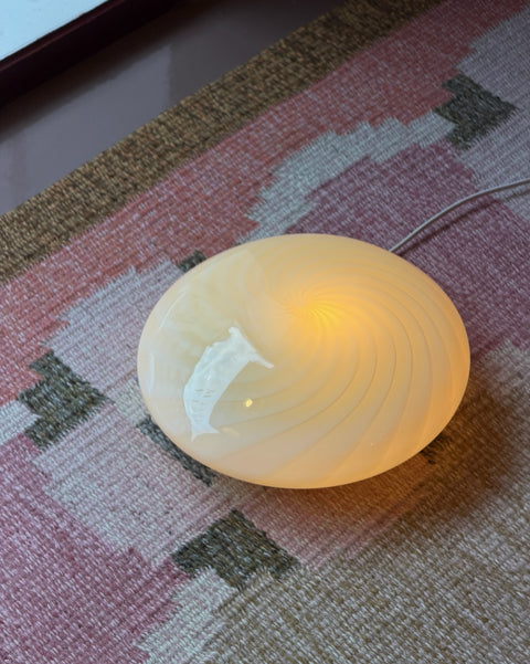Vintage Murano yellow swirl ceiling/wall lamp (D28)