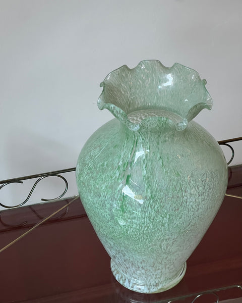 Vintage green Murano vase