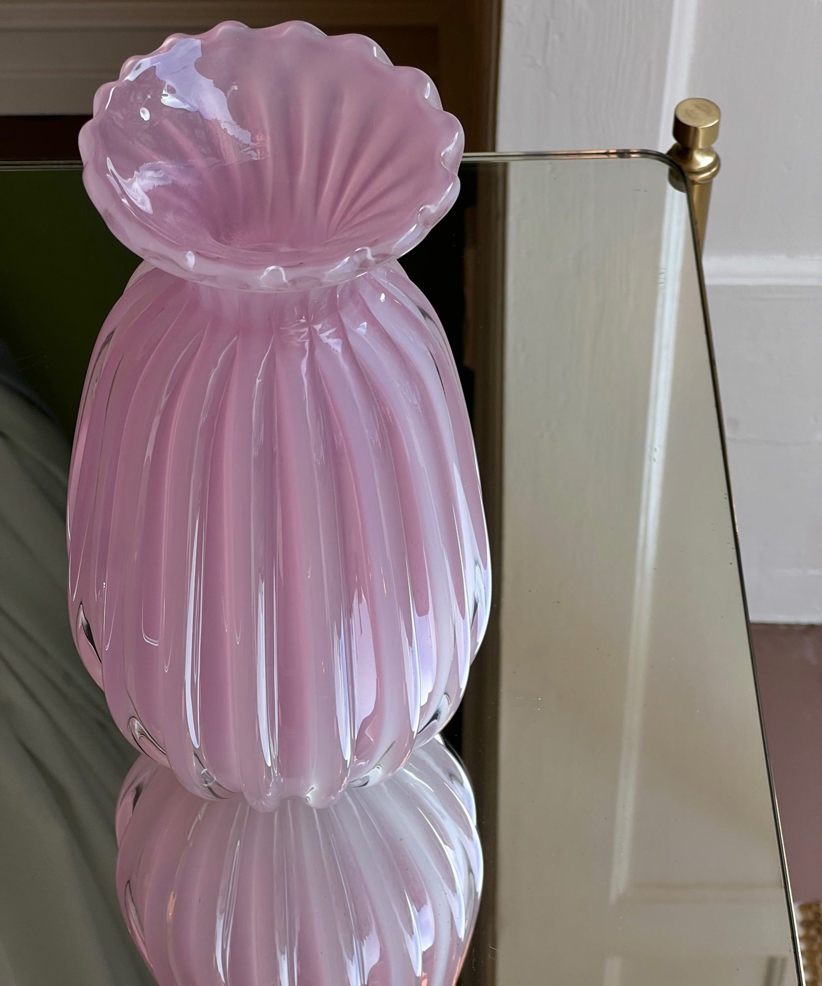 Vintage pink Murano vase