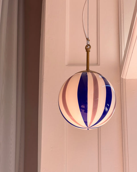 Ceiling lamp - Pink lavender / blue vertical stripes (D20)