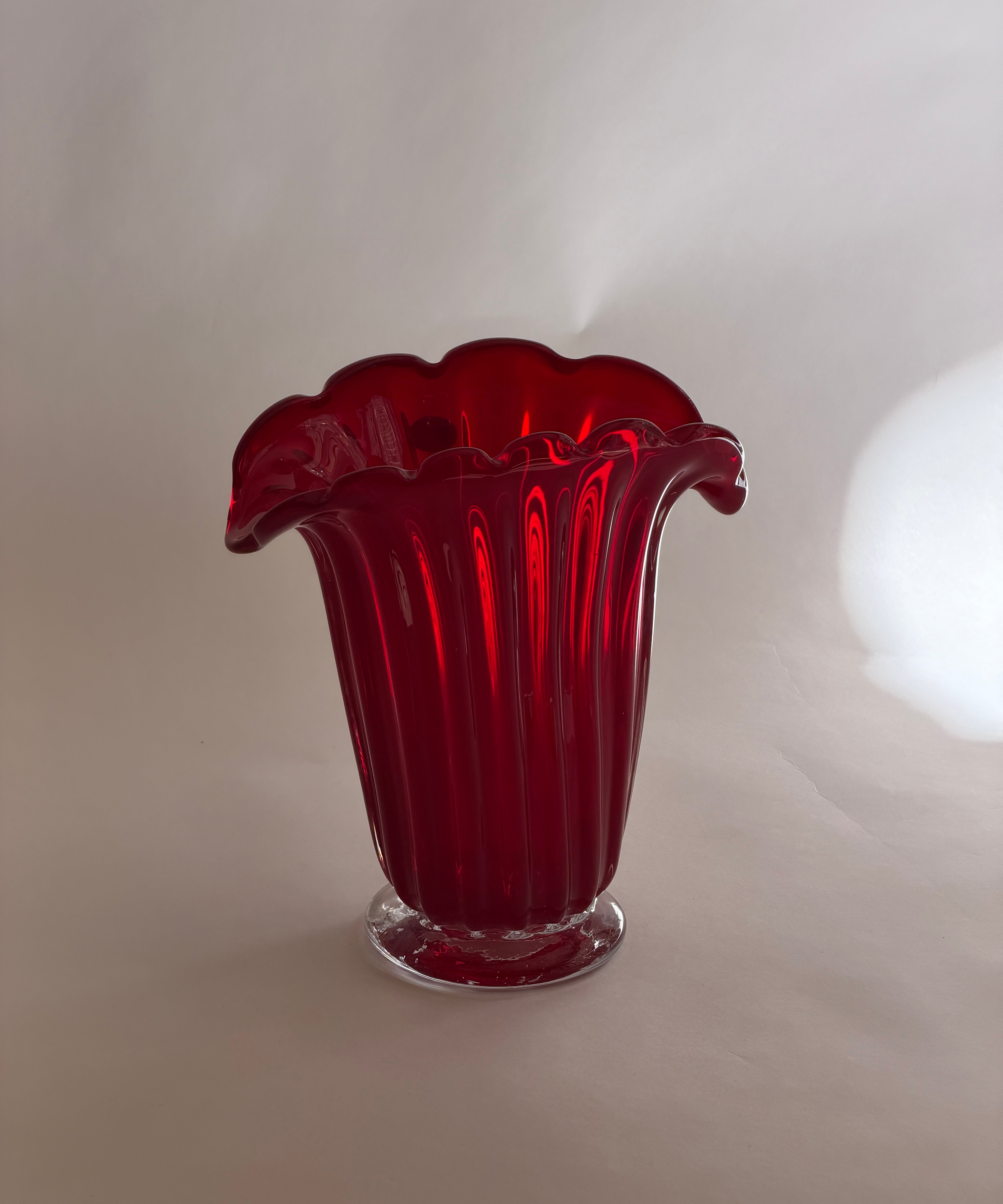 Vintage red Murano vase