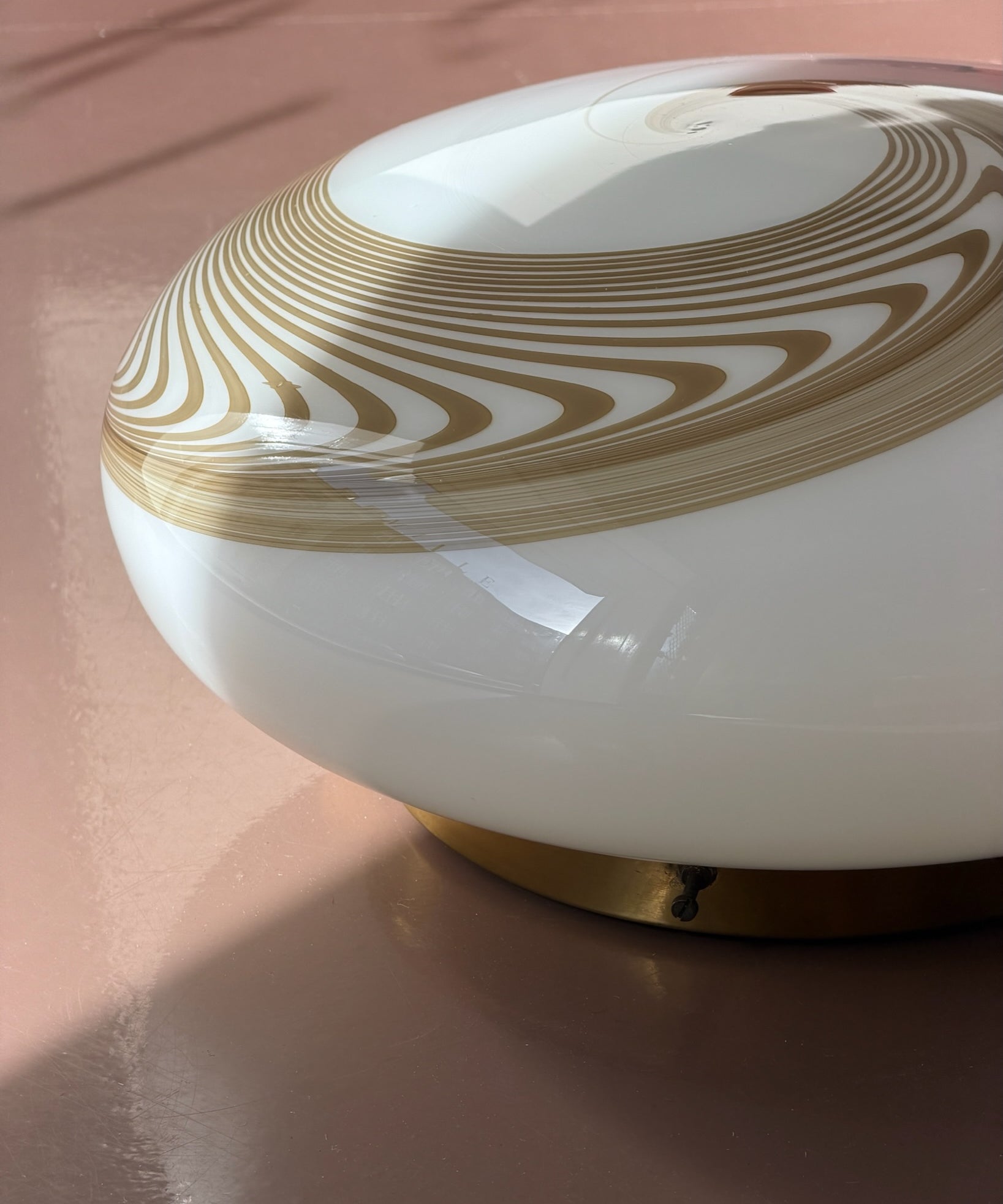 Vintage Murano brown/white swirl ceiling/wall lamp (D40)