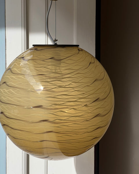 Vintage yellow/cream/brown swirl Murano ceiling lamp (D45)