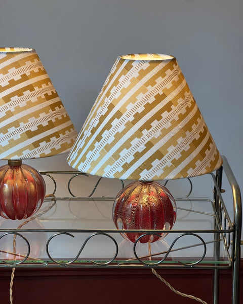 Vintage red/golden Murano table lamp (incl. lampshade) (2 available)