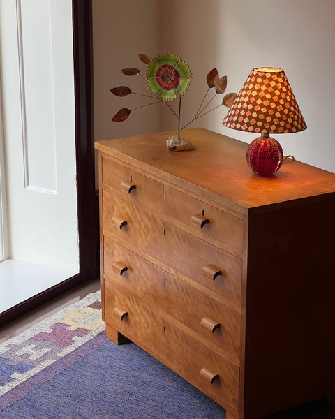 Vintage red Murano table lamp (2 available)