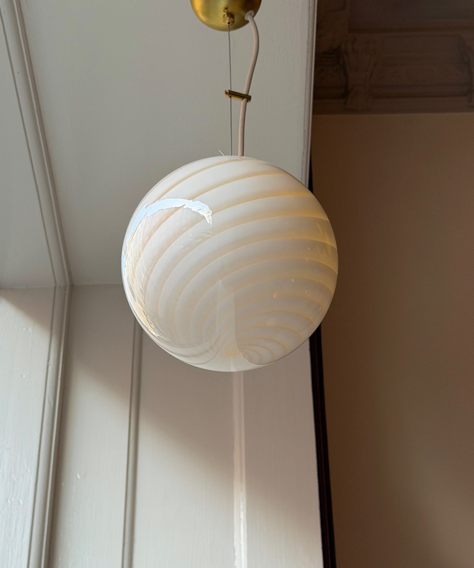 Candy ceiling lamp - Light yellow/cream swirl (D20)