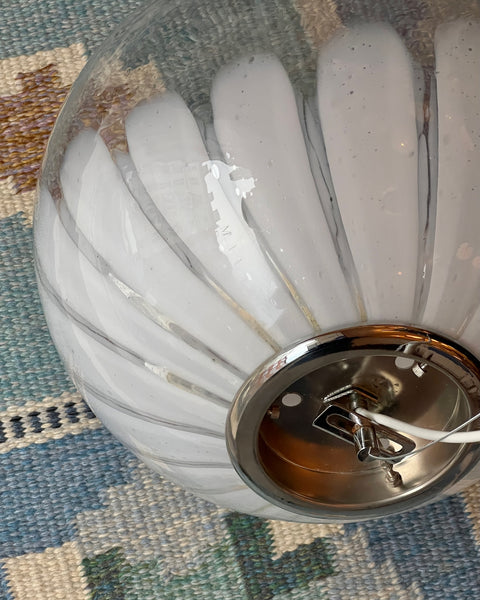 Vintage white clear Murano ceiling lamp (D35)