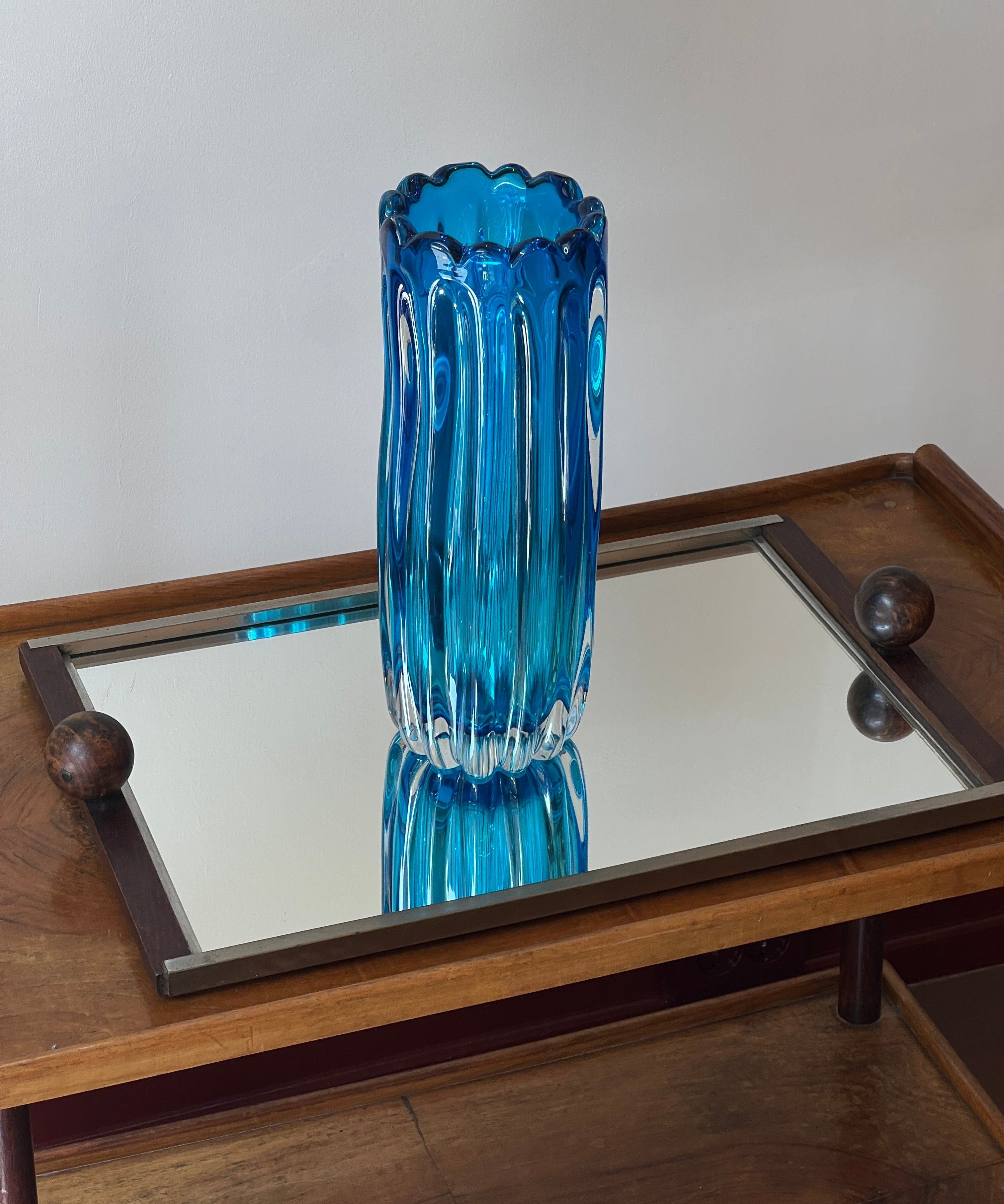 Vintage blue Murano vase