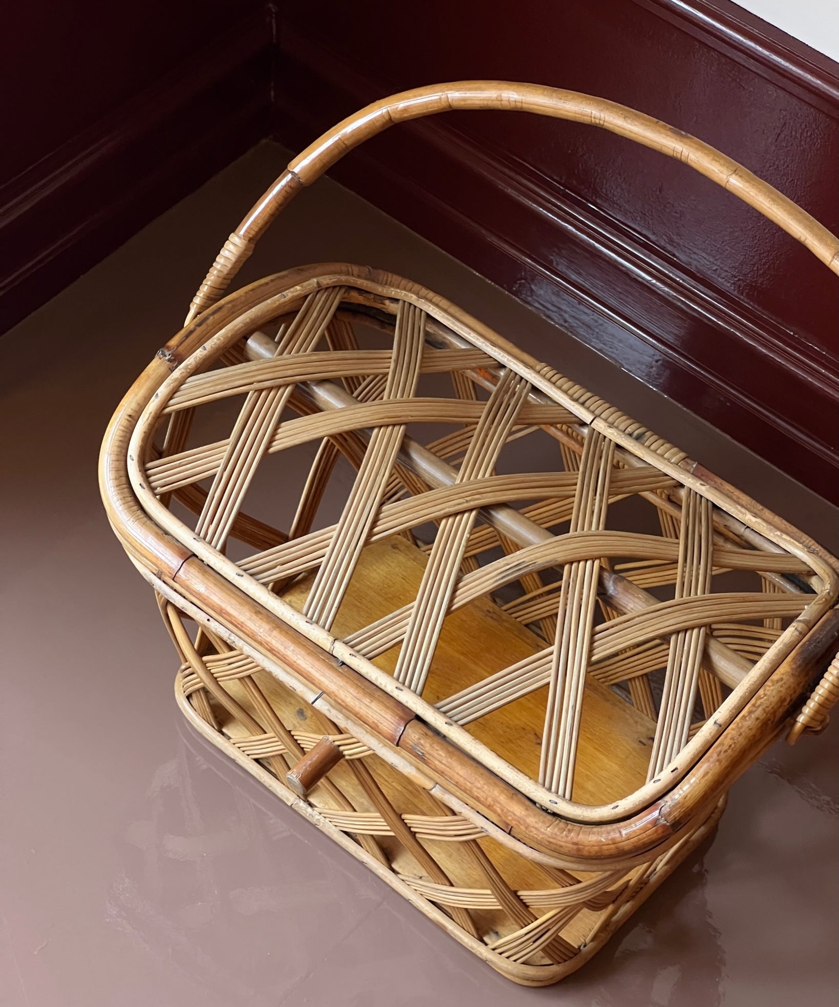 Vintage rattan basket
