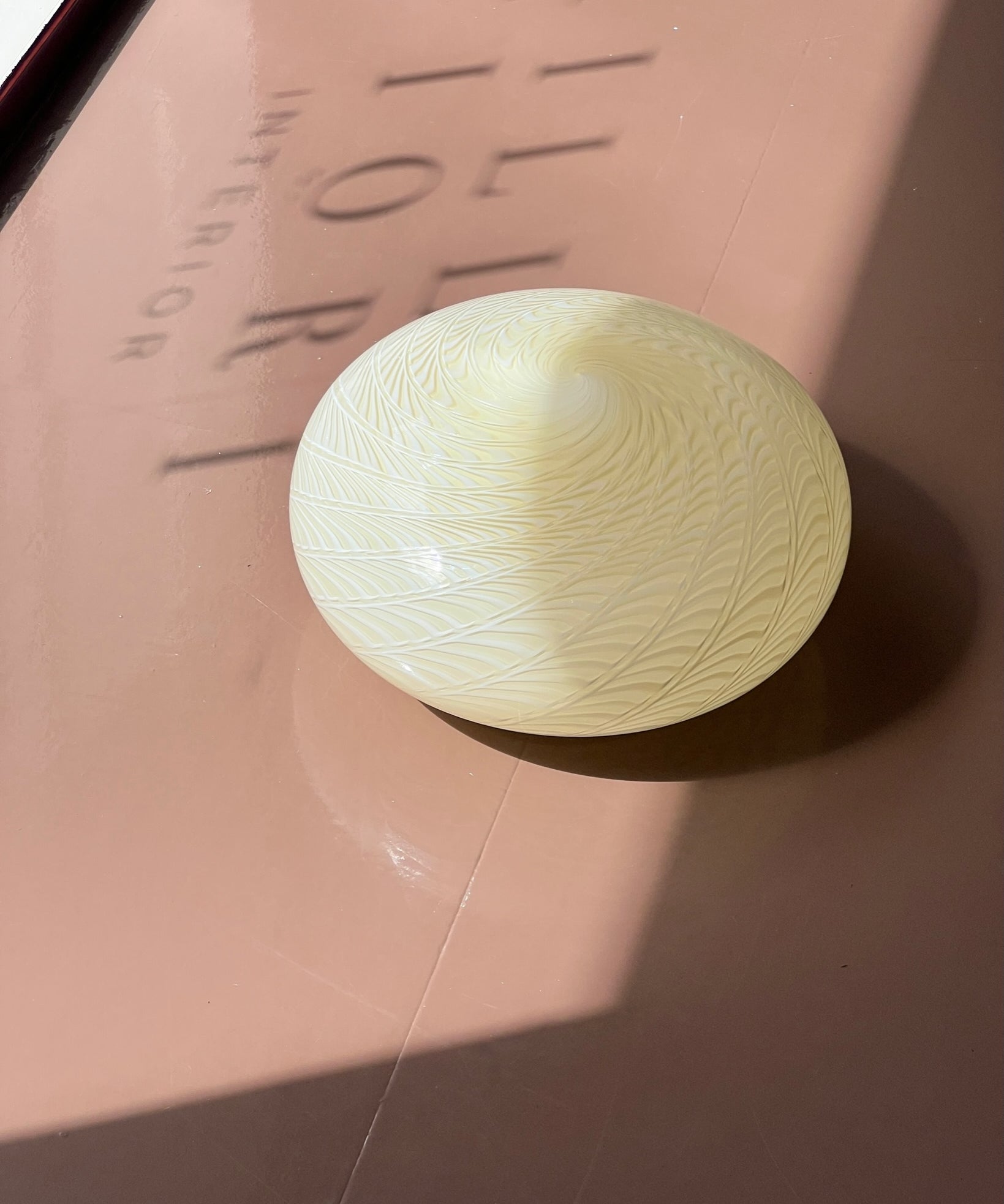 Vintage Murano cream / white swirl ceiling/wall lamp (D38)