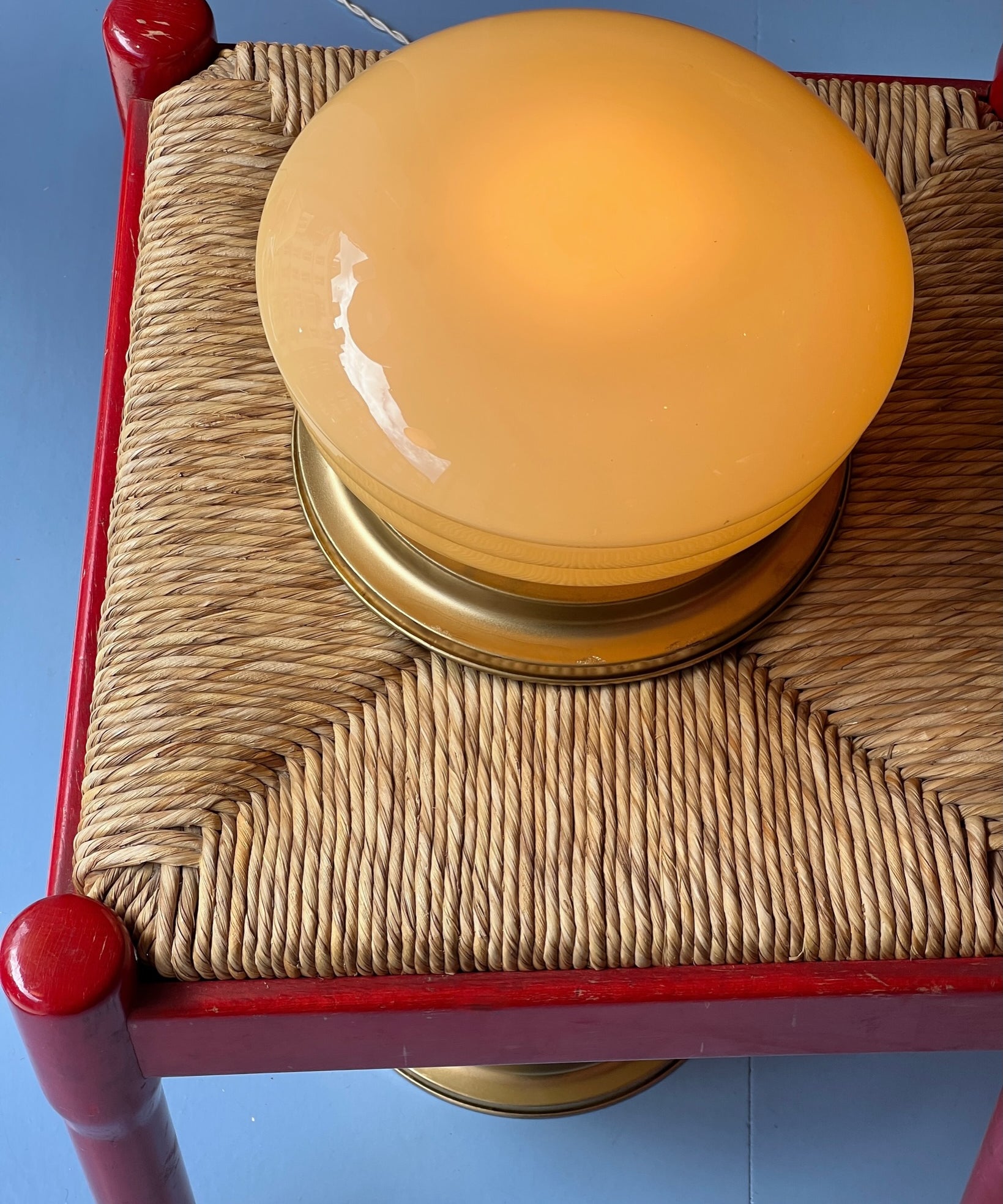 Vintage Murano opal yellow ceiling/wall lamp