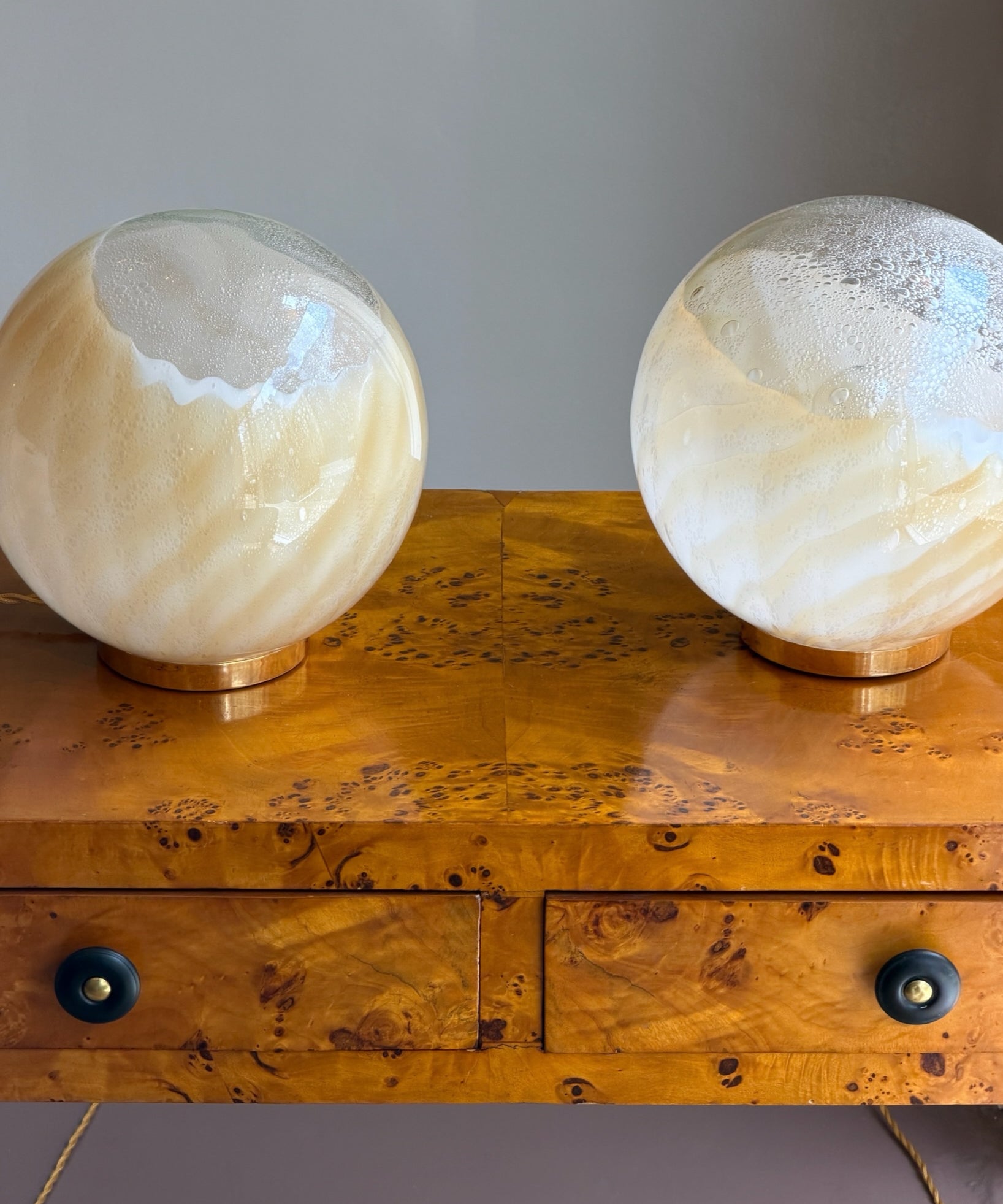 Vintage golden clear Murano table lamp (2 available)