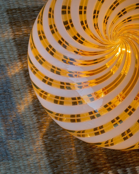 Vintage Murano clear/golden swirl ceiling/wall lamp (D26)