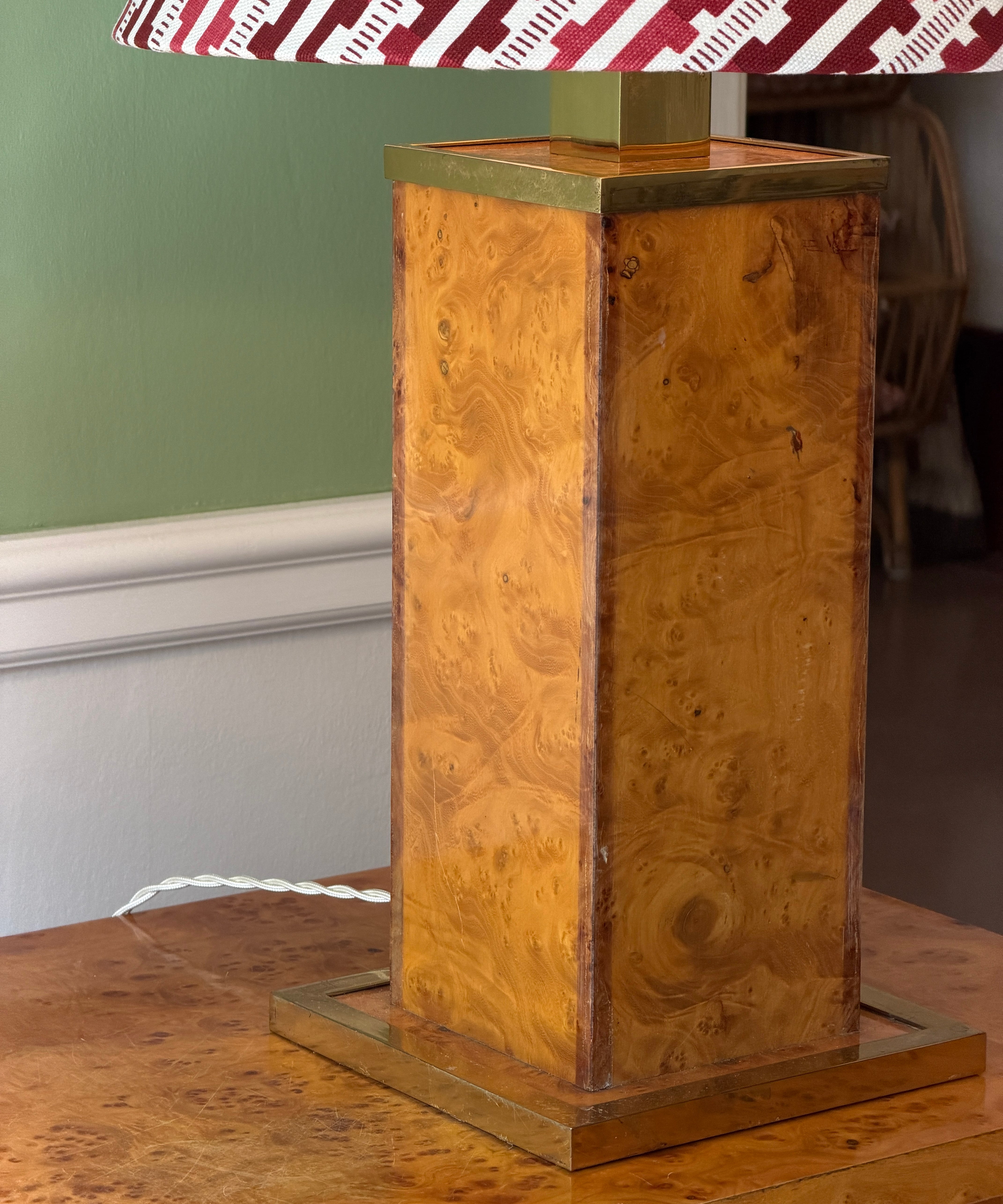 Vintage large burl wood table lamp