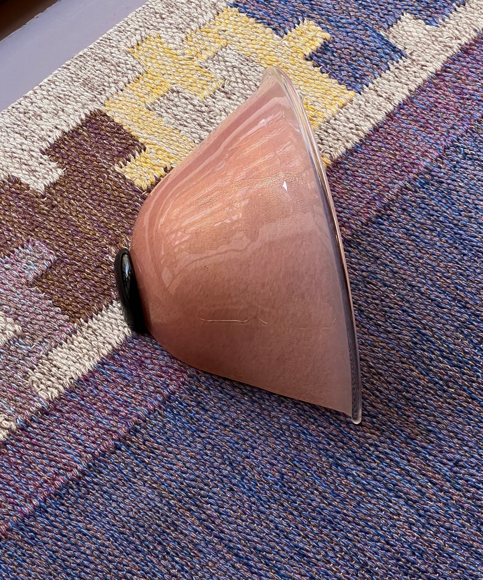 Vintage golden pink Murano wall lamp