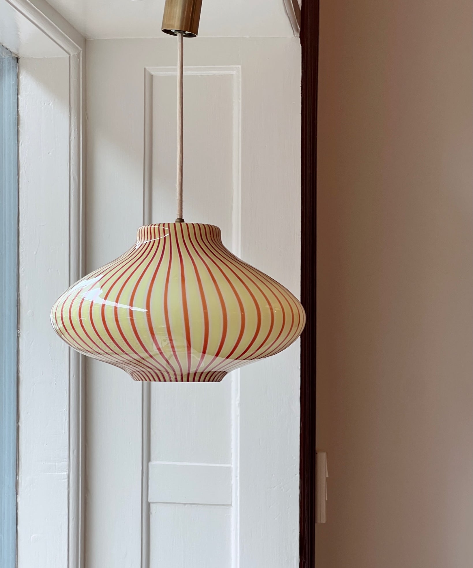 Vintage Massimo Vignelli red/yellow/white ceiling lamp