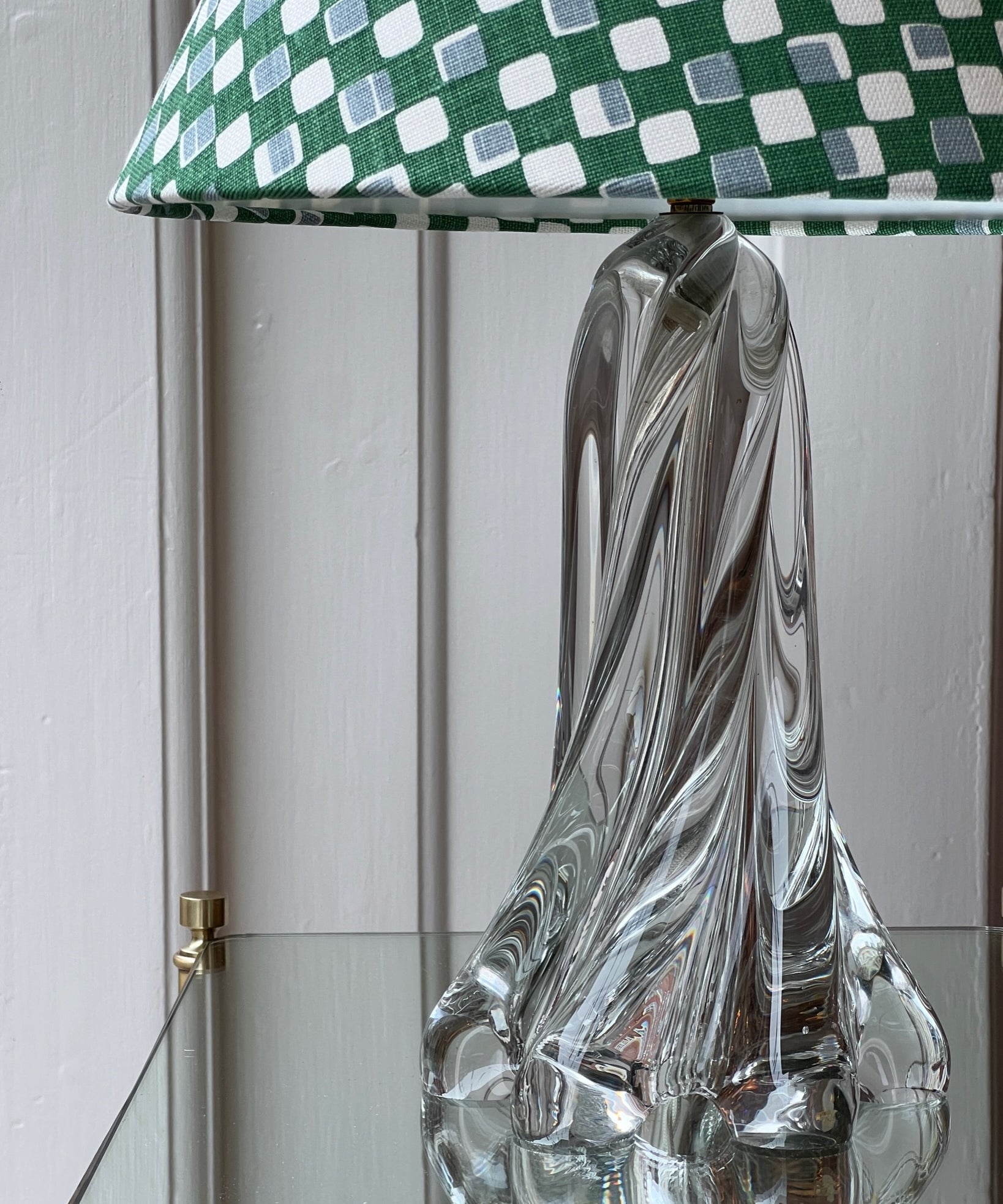 Vintage clear Murano table lamp (incl. lampshade)