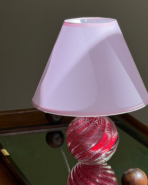 Vintage red swirl Murano table lamp