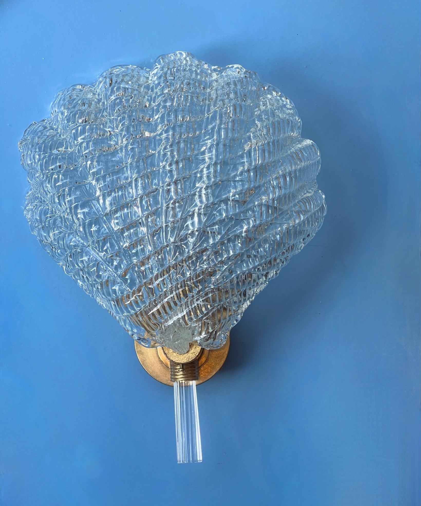 Vintage Murano shell wall lamp