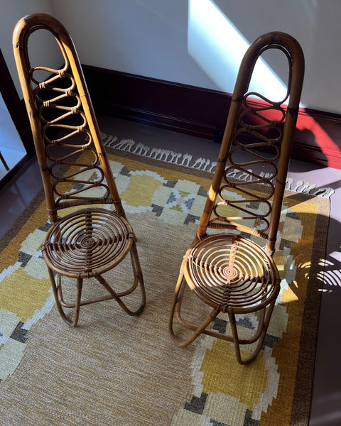 Vintage rattan/bamboo chair, Italy, 1960s (2 available)