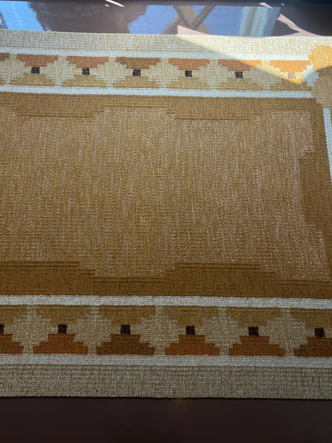 Vintage flat weave rug by Ingegerd Silow (IS)