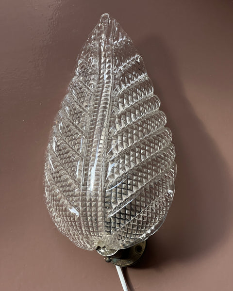 Vintage Murano leaf wall lamp