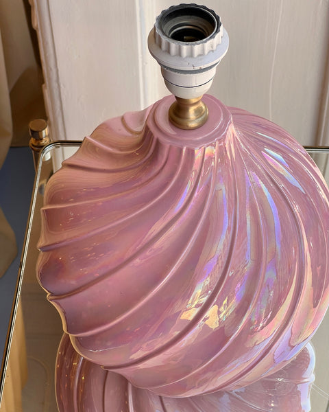 Vintage pink/metallic ceramic table lamp (without shade)