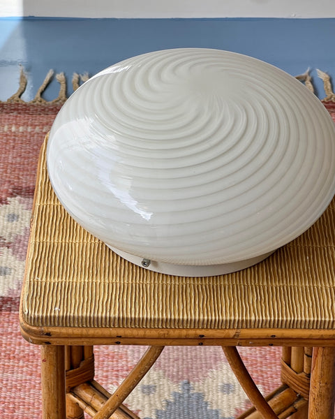 Vintage Murano white swirl ceiling/wall lamp (D25)