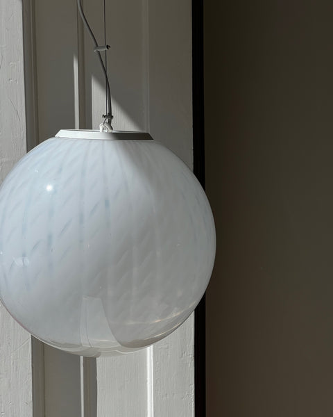 Vintage white clear Murano ceiling lamp (D40)