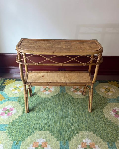 Vintage rattan console table
