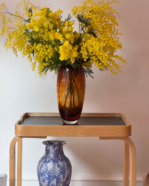 Vintage amber/brown Murano vase