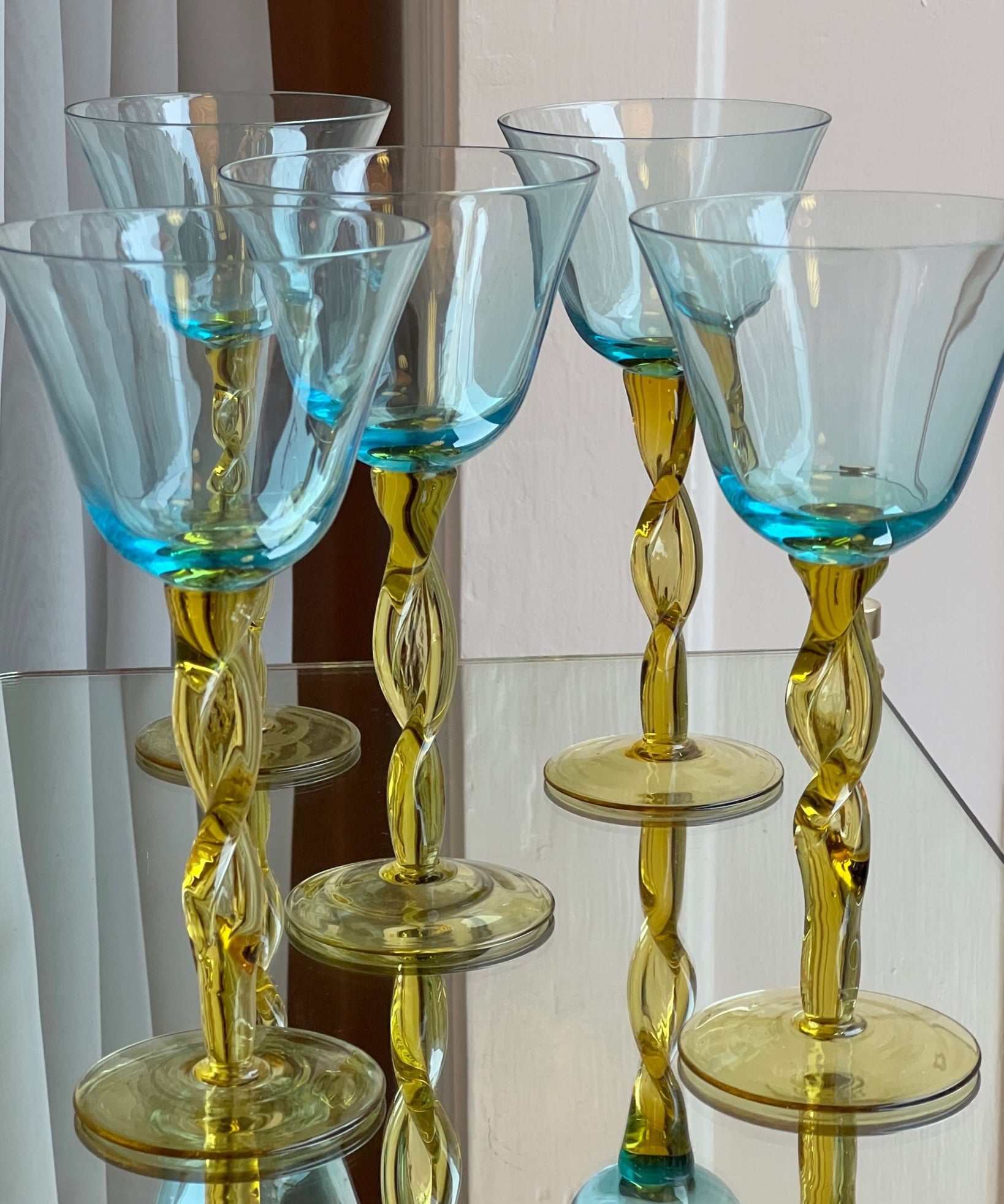 Vintage Murano wine glasses (Set of five)