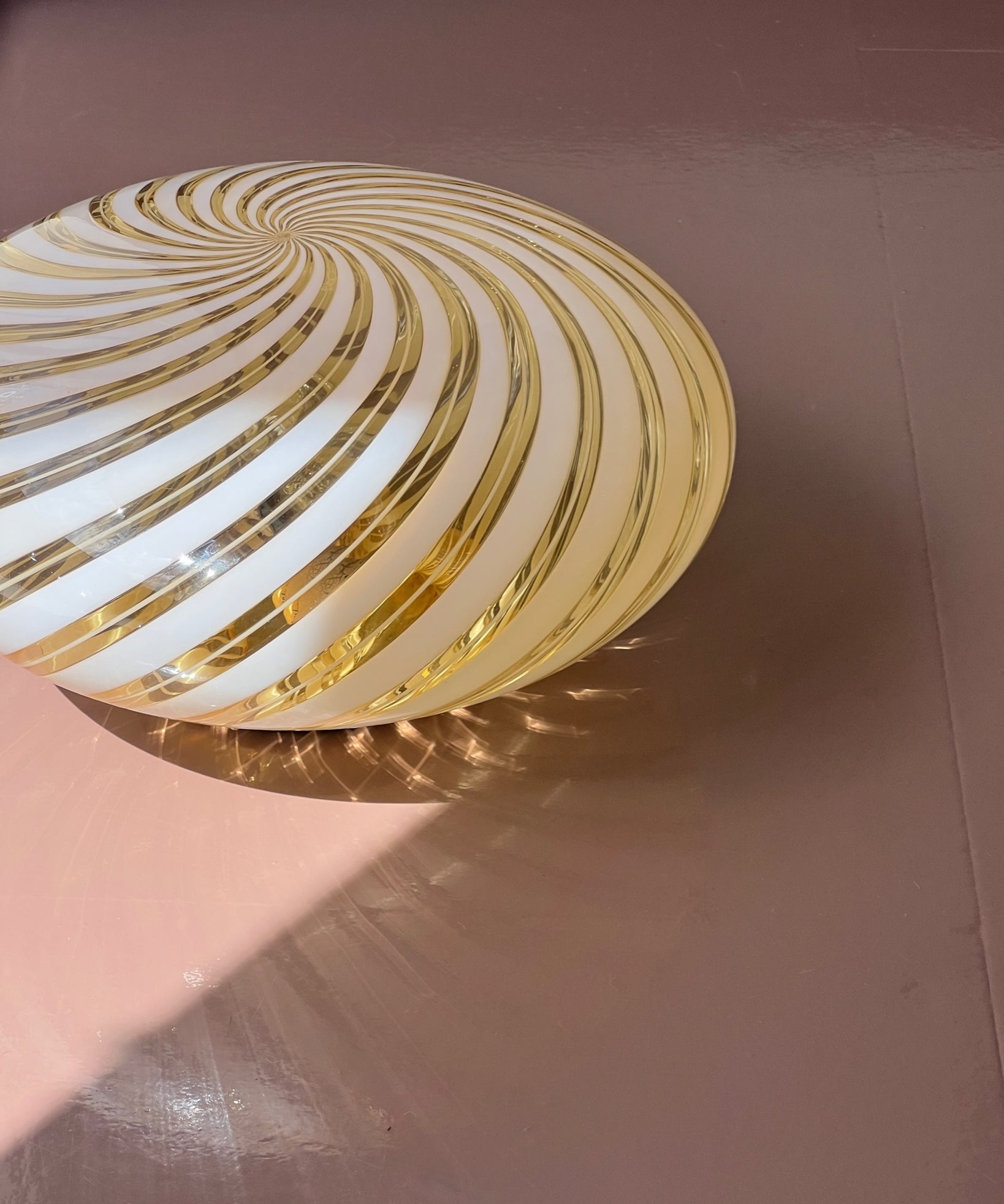 Vintage Murano clear/golden swirl ceiling/wall lamp (D38)