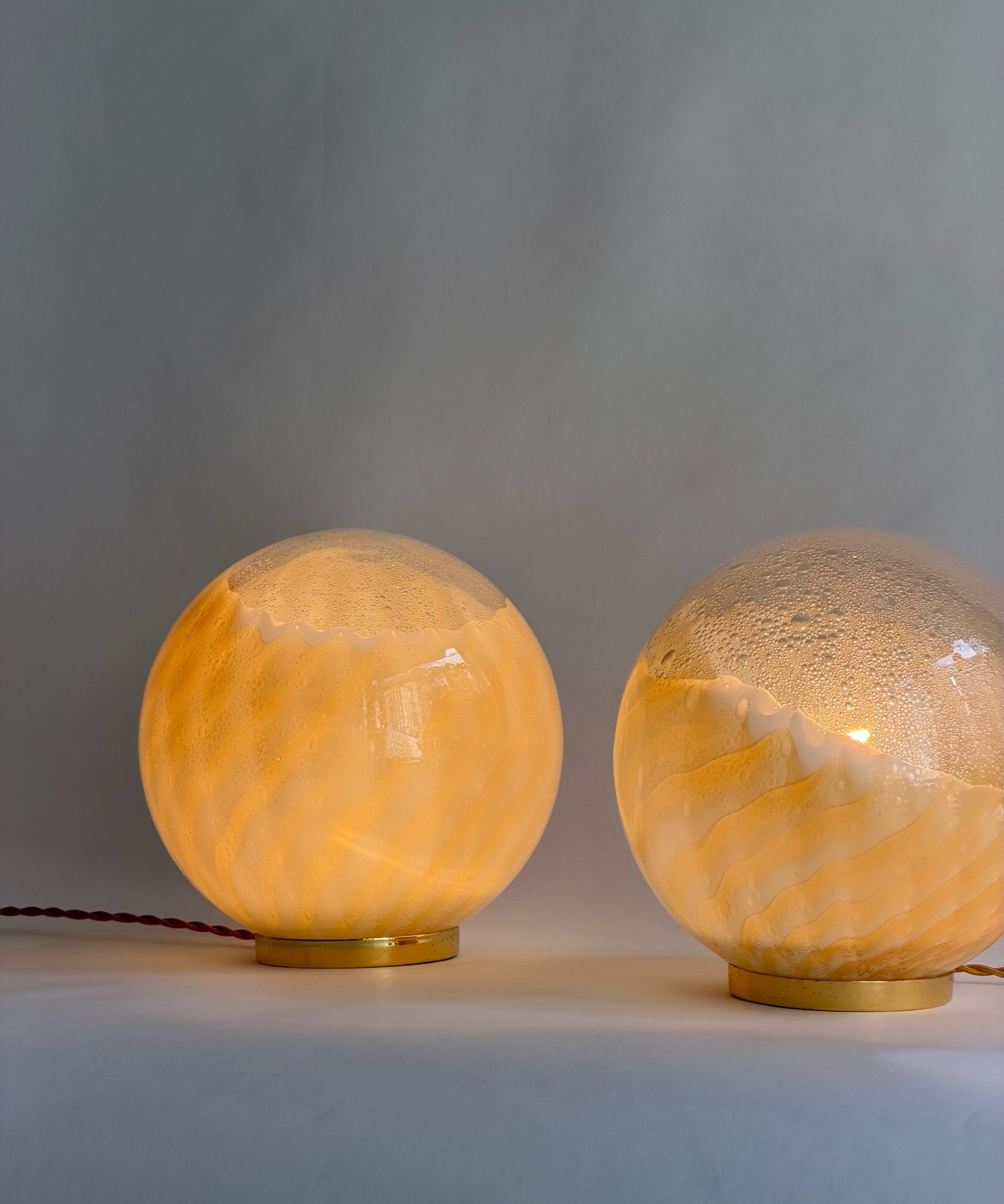 Vintage golden clear Murano table lamp (2 available)